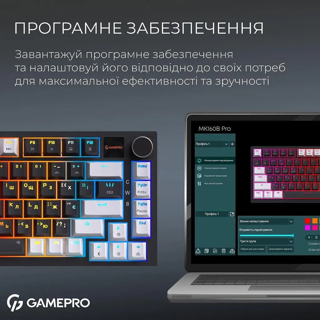 Клавіатура GamePro Asgard Valhalla Pro 75% Rainy switches (MK160B-D-Pro) - фото 8