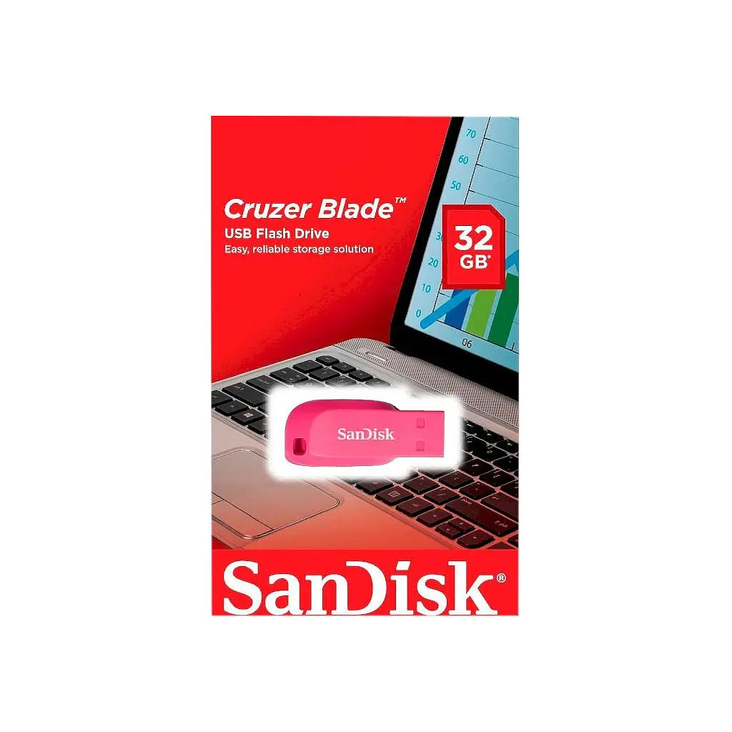 USB флеш накопичувач SanDisk 32GB Cruzer Blade Pink USB 2.0 (SDCZ50C-032G-B35PE) - фото 3