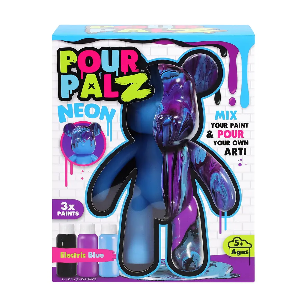 Pour Palz Набір для творчості Флюїд Арт - Ведмедик "Магія неону" S4 Neon ToyMonster Art.GS-G25023