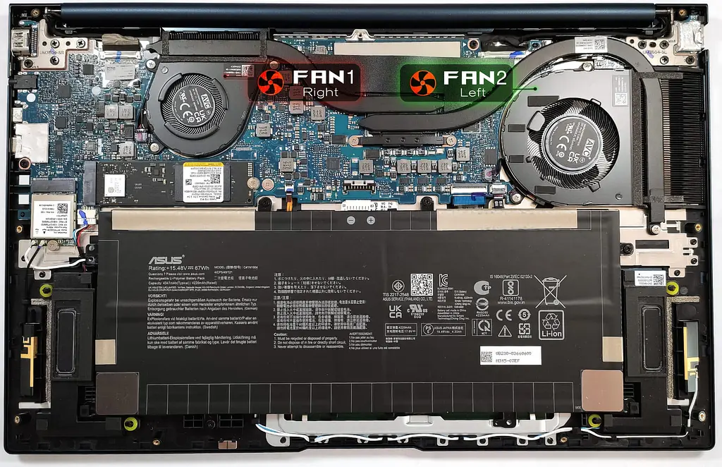 Вентилятор кулер для моноблока Asus ZenBook 15 UM3504DA (FAN 1) (BAPA0705R5HY035) Asus, 5V, 4pin - фото 3