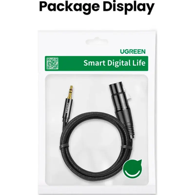 Кабель мультимедійний 3.5mm M to XLR F 2.0m AV182 black Ugreen (20244) - фото 12