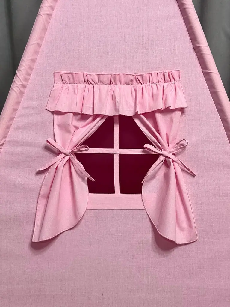 Вігвам для дівчинки Насолода рожевий 7 з матрасиком плюш minky БОНБОН Повний комплект 0723 - фото 8