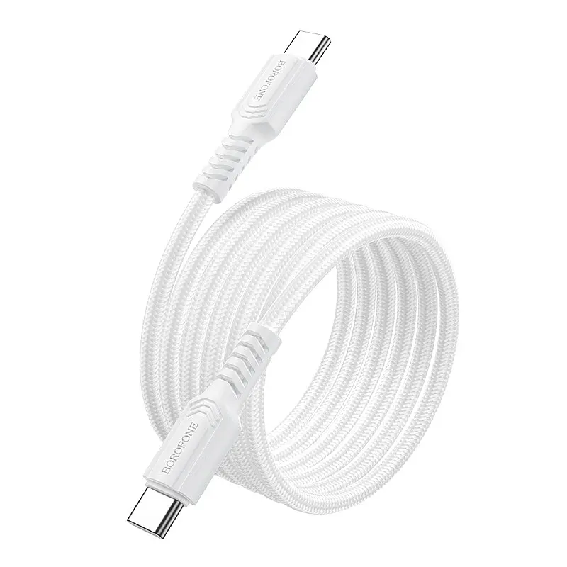 Кабель BOROFONE BX116 Certain 60W передача данных cable C to C Белый - фото 3