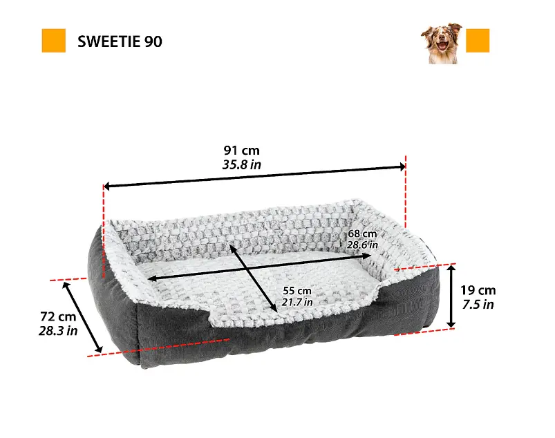 Лежак для собак і котів Ferplast Sweetie 90 зі штучним хутром сірий 91x72 x19 см 81064799 - фото 2