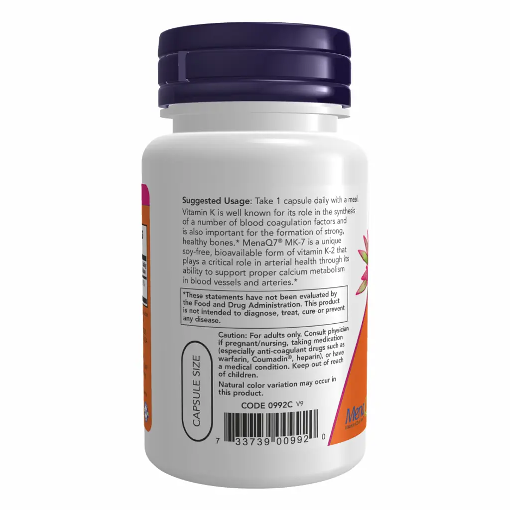 Вітаміни Vitamin K-2 (MK7) 100 mcg - 120 vcaps - фото 3