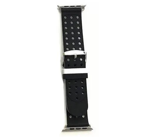 Двойной ремешок с перфорацией Primo для Apple Watch 42 мм, 44 мм, 45 мм Black White - фото 3