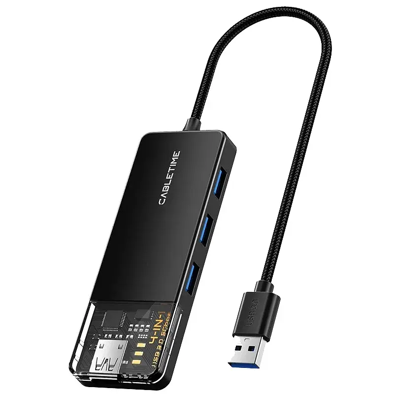 Концентратор Cabletime USB - 4 Port USB 3.0, 5Gbps, 0.15 m (CB01B) - фото 6