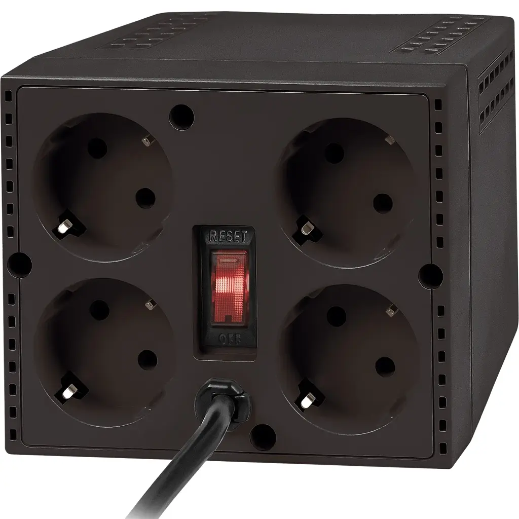 Стабілізатор напруги Defender AVR Premium 1500 600 Вт, 4 розетки, чорний (99060) - фото 3