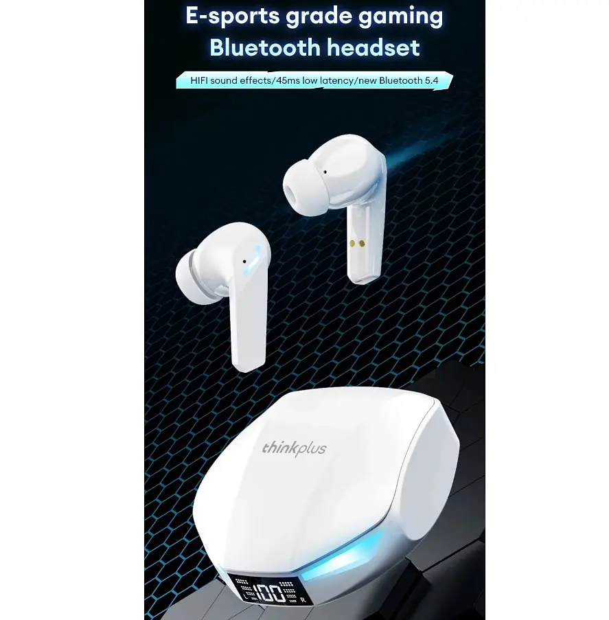 Бездротові Bluetooth 5.4 навушники з мікрофоном Lenovo XT-53 ThinkPlus White - фото 8