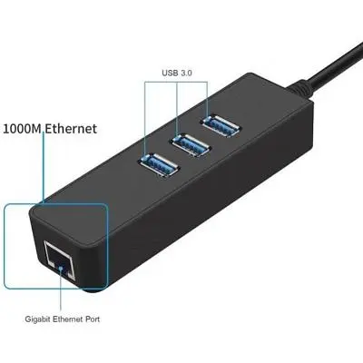 Концентратор Dynamode USB 3.0 Type-A - RJ45 Gigabit Lan 3*USB 3.0 (USB3.0-Type-A-RJ45-HUB3) - фото 6