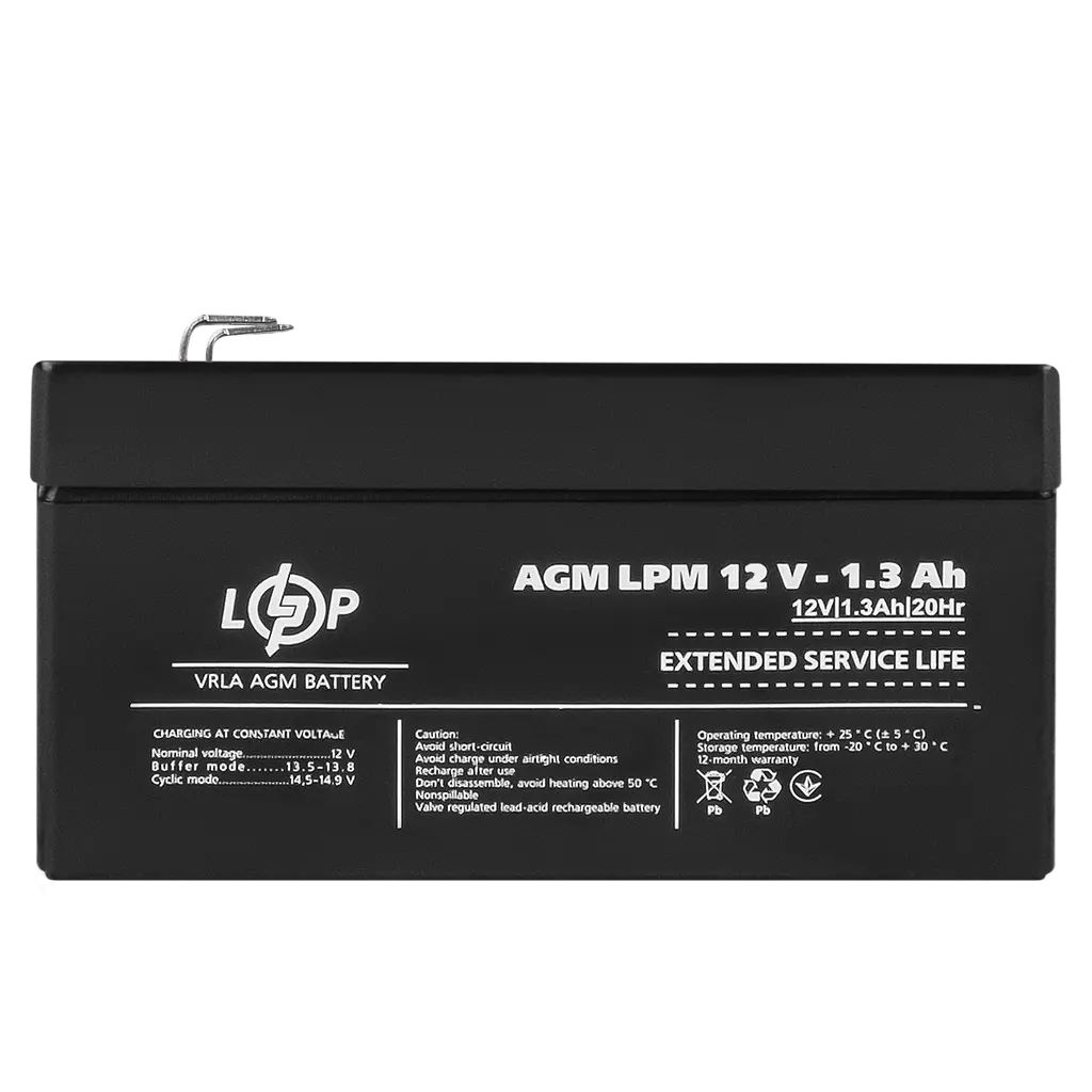 Акумулятор AGM LPM 12V - 1.3 Ah - фото 3