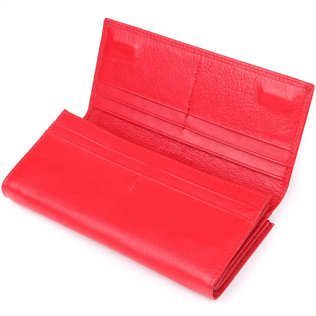Яскравий жіночий гаманець на магнітах із натуральної шкіри ST Leather 23114 червоний - фото 6