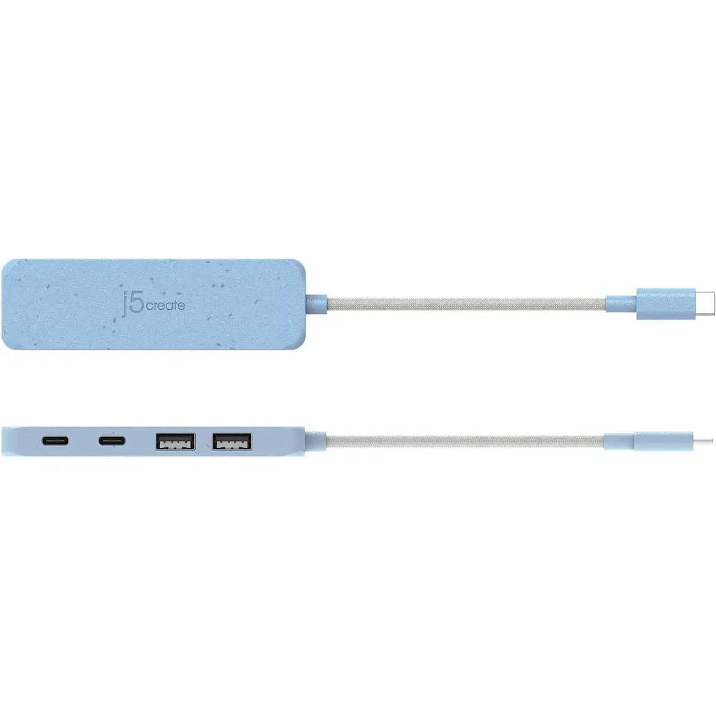 USB-Хаб j5create JCH342EC-N USB-C на 2 USB-A/2 USB-C, блакитний (JCH342EC-N) - фото 4