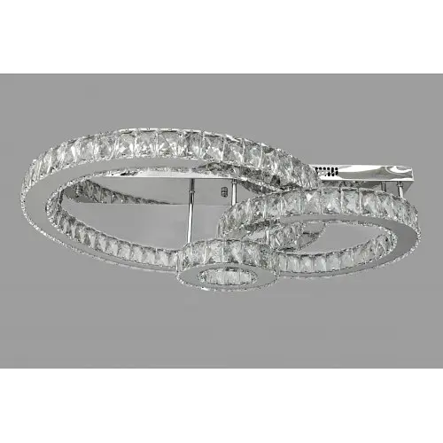 Led люстра потолочна Linisoln 7708-3D CH метал, скло, 3 лампи, висота 21 см, ширина 78 см, потужність 75 Вт - фото 3