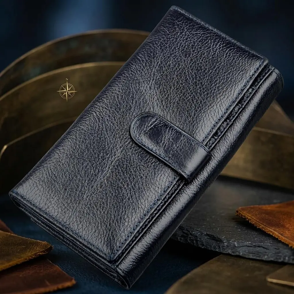 Гаманець-клатч із візитницею ST Leather 18880 сіро-синій - фото 4