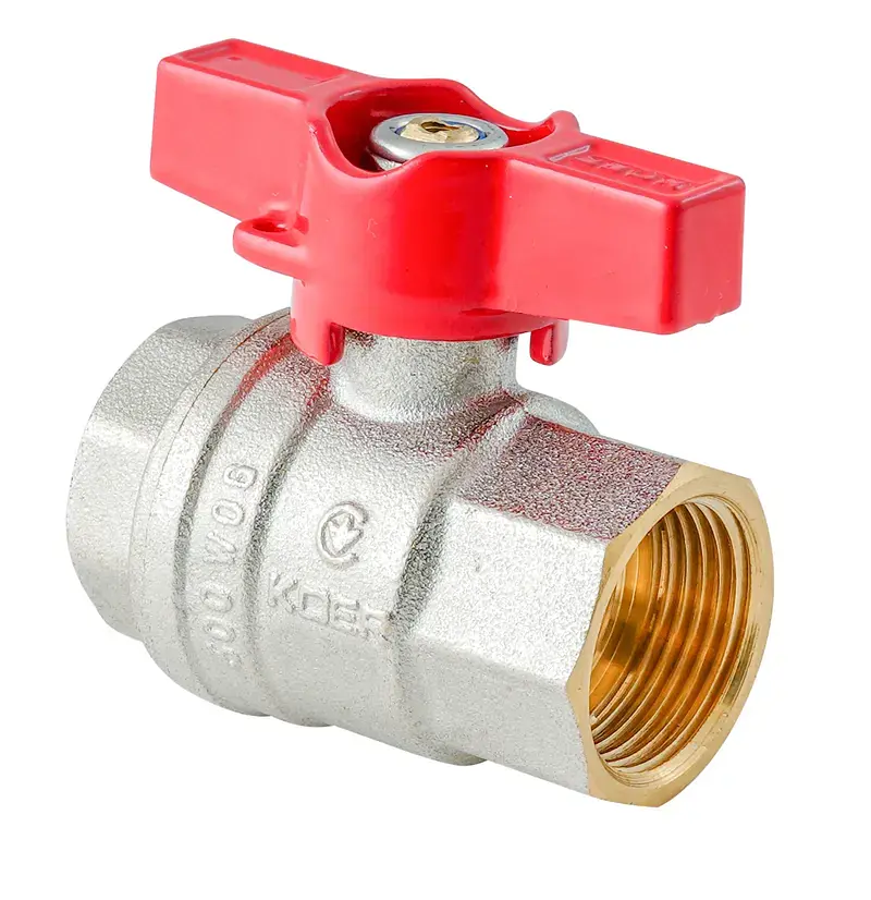 Кран кульовий ГГМ Koer Extreme KE.217-15 - 1/2" FF ручка "метелик" червона KR5756
