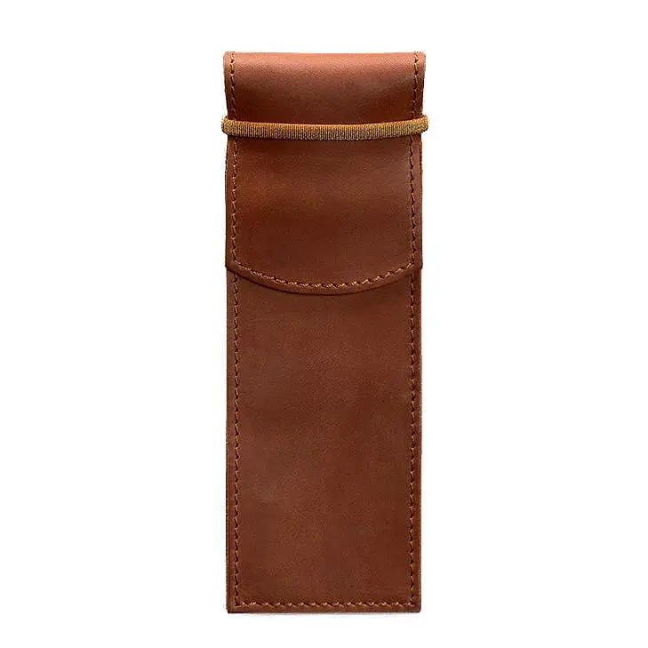 Кожаный чехол для ручек 1.0 светло-коричневый Crazy Horse - фото 7