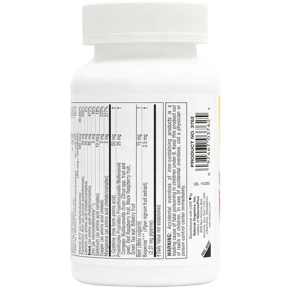 Залізо Natures Plus Hema-Plex Iron with Essential Nutrients for Healthy Red Blood Cells 60 таблеток - фото 3