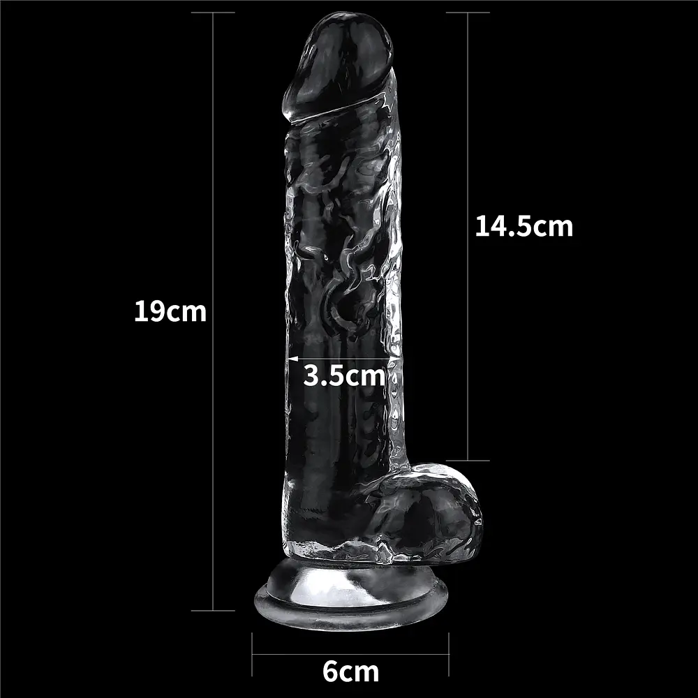 Фалоімітатор - Flawless Clear Dildo 7.5" Clear - фото 5