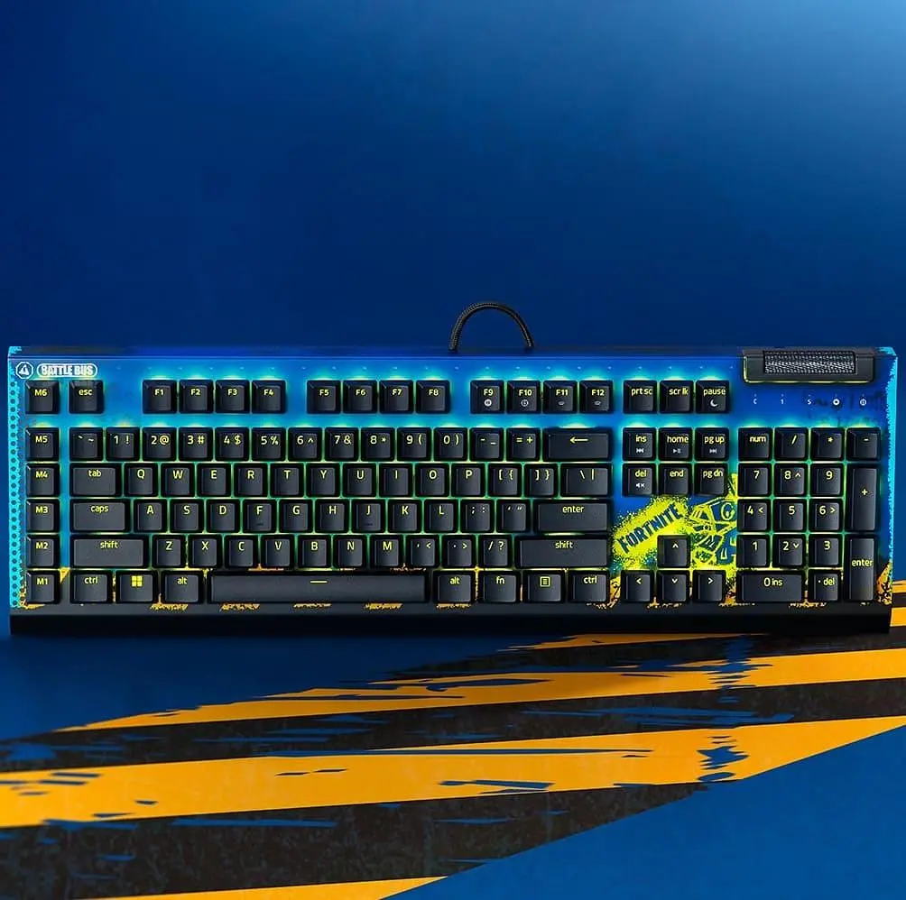 Клавиатура Razer BlackWidow V4 X Yellow Switch FORTNITE USB Black (RZ03-04703600-R3M1) - фото 7