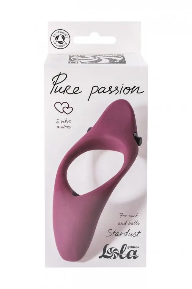 Эрекционное кольцо с вибрацией Lola Games Pure Passion Stardust 13 см бордовый - фото 4