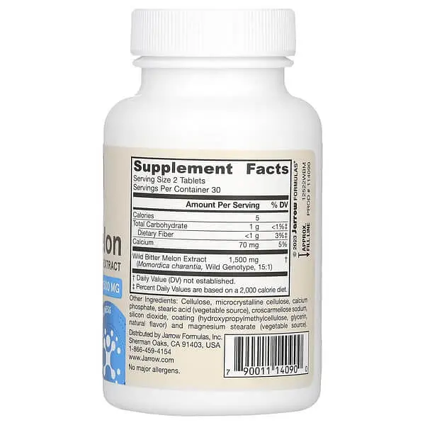 Горькая дыня Vegan Wild Bitter Melon Extract 60 таблеток Jarrow Formulas vit0006153 - фото 2