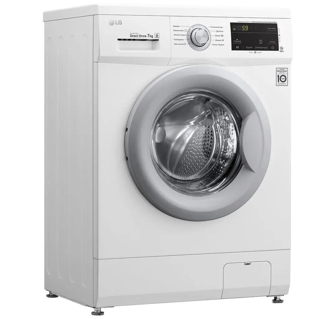 Стиральная машина LG с фронтальной загрузкой F2J3HN1W, 7кг, 1200, A+++, глубина 44см, Дисплей, Инвертор, Белый (F2J3HN1W) - фото 5