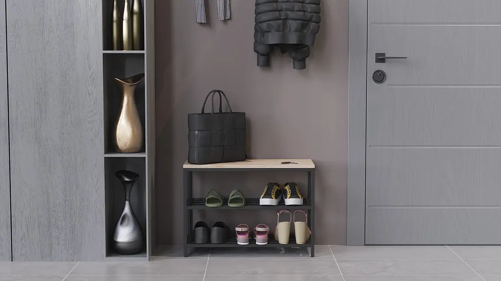 Банкетка універсальна Ferrum-decor Слайм 45x63x26 чорний ДСП Дуб Сан-Марино 16мм (FRD-104071) - фото 4