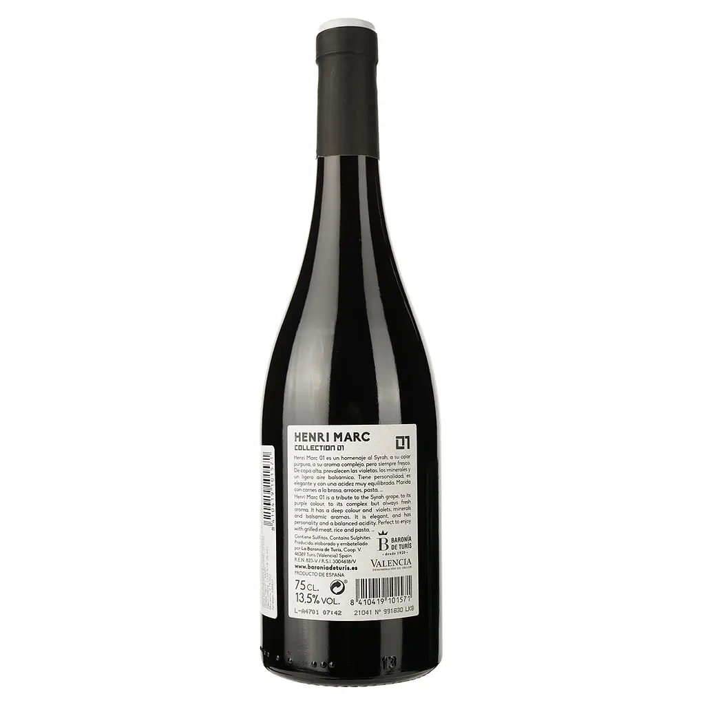 Вино Baron de Turis Henri Marc 01 Syrah DOP Valencia 2021 червоне сухе 0,75 л - фото 2