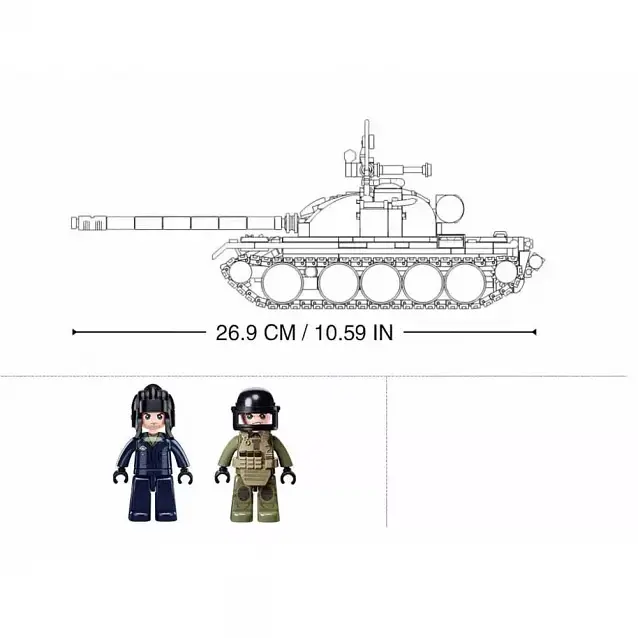 Конструктор M38-B1135 SLUBAN "Танк" 27см 1:35 3в1 604дет фігурки в коробці (6903317537501) - фото 4