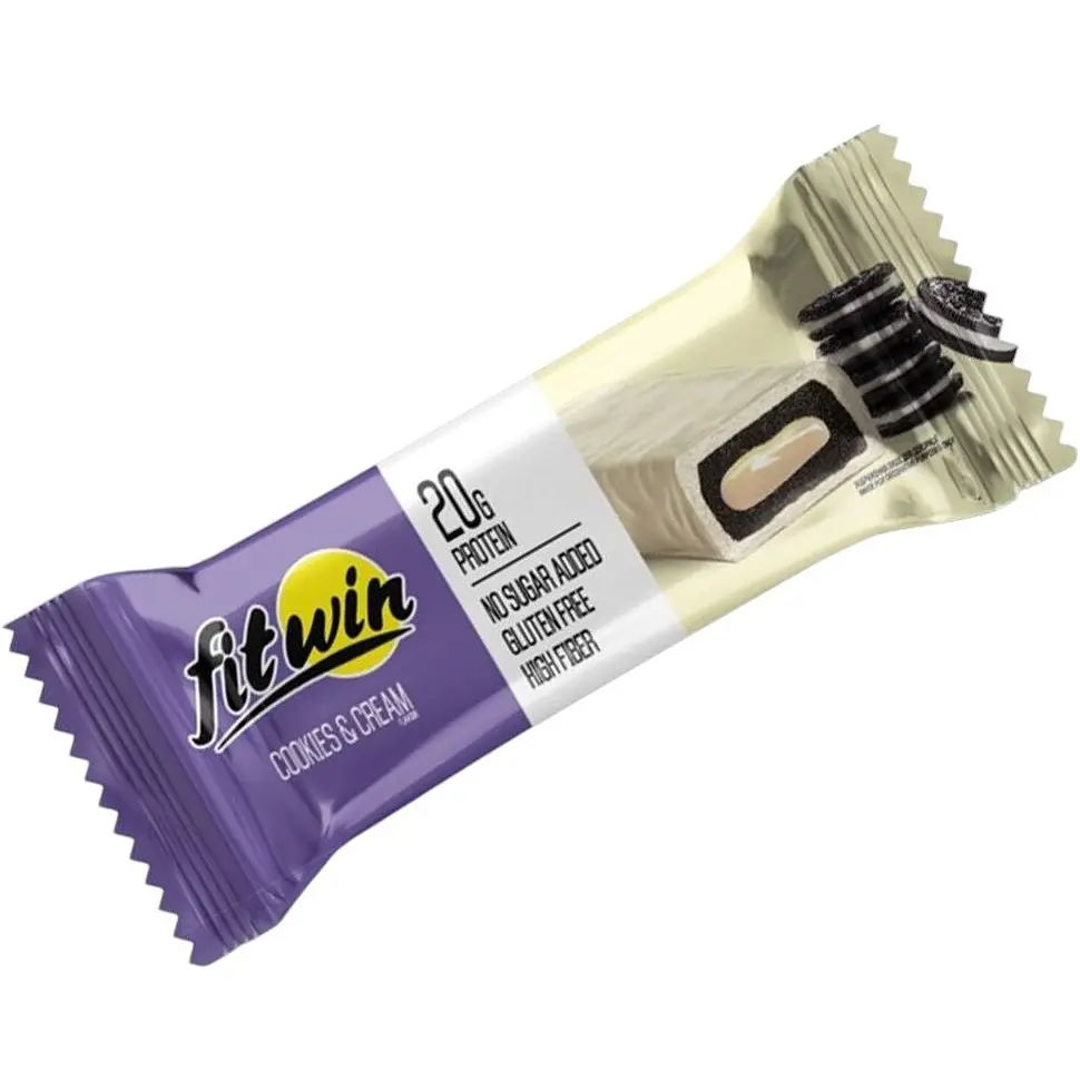 Протеїновий батончик FitWin Protein Bar 20%, 60 грам з начинкою - Печиво-крем - фото 1