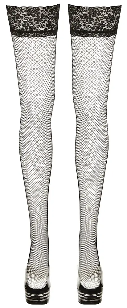 Панчохи Cottelli Legwear Hold-up Net, 4 (чорний) - фото 4