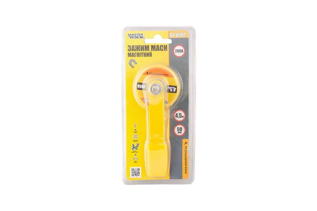 Затискач клема маси магнітний для зварювання Mastertool 200А x 4.5 кг x 50 мм 81-0192 - фото 3