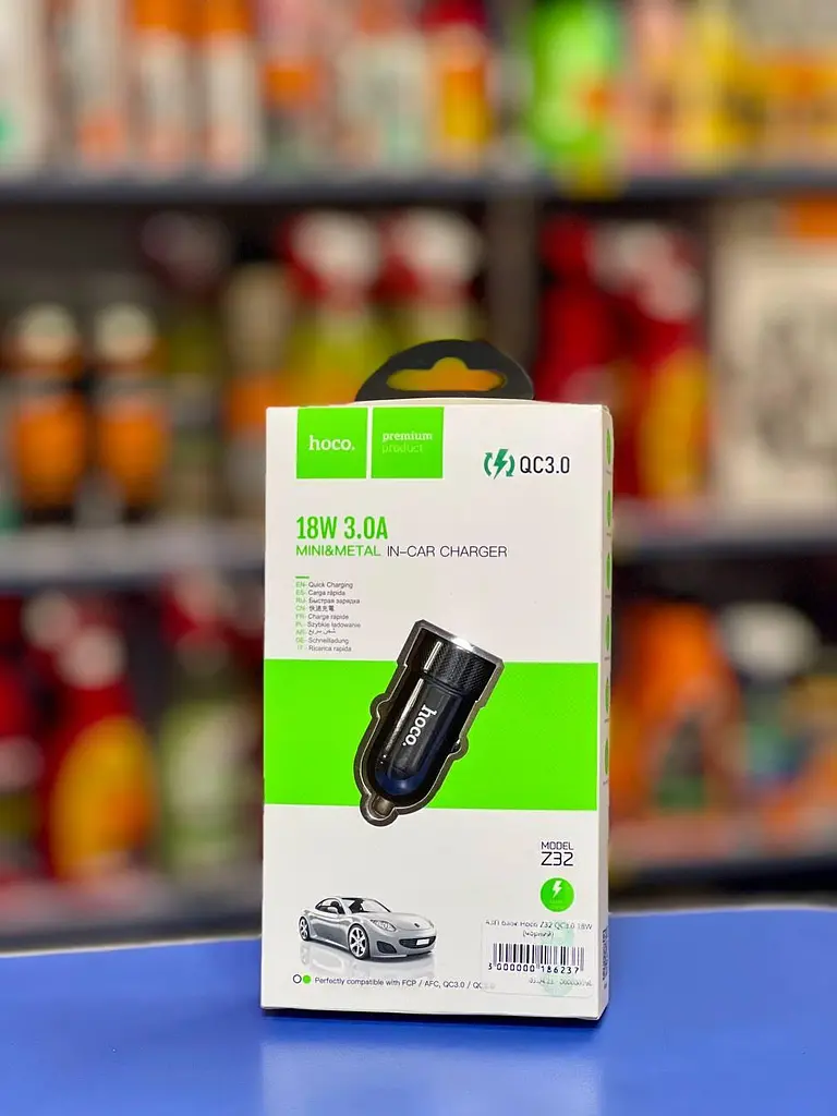 Aвтомобільний зарядний пристрій Hoco Z32 QC 3.0 3A USB (чорний) - фото 2