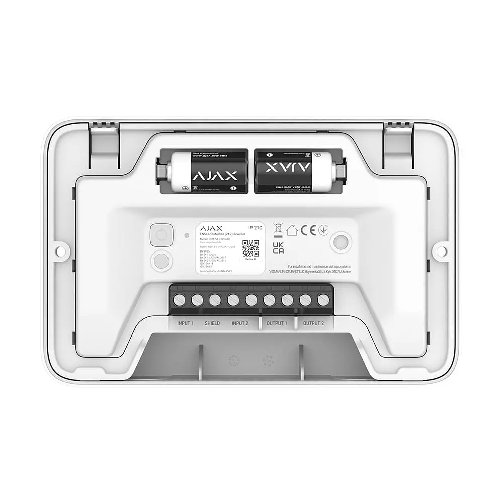 Бездротовий адресний модуль подвійного вводу/виводу Ajax EN54 I/O Module (2X2) White для пожежної сигналізації (26-00661) - фото 5