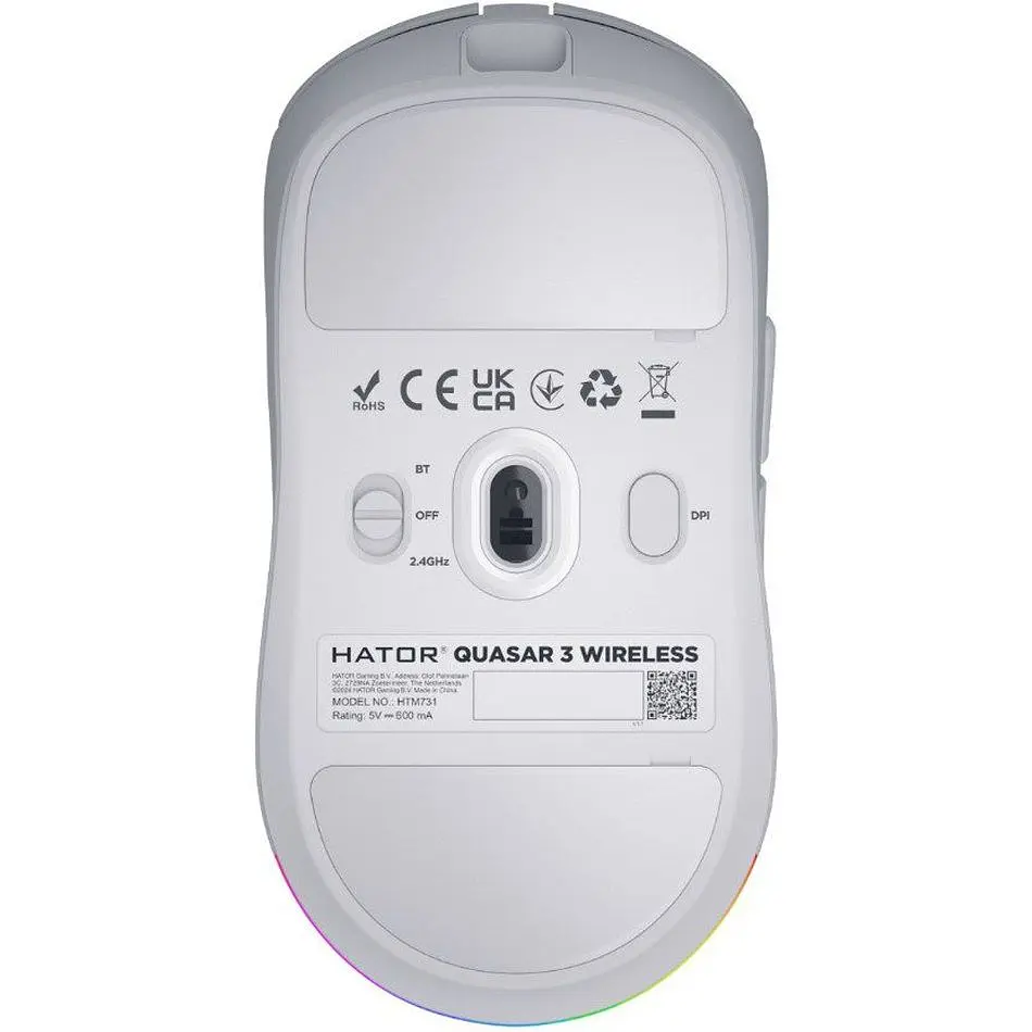 Ігрова миша HATOR HTM-731 Quasar3 Wireless ESports Gaming 12000dpi 35G White - фото 5