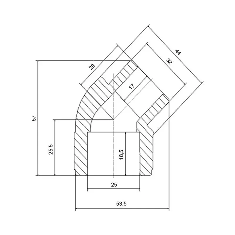Кутник PPR Blue Ocean 32, 45° ВЗ SD00009957