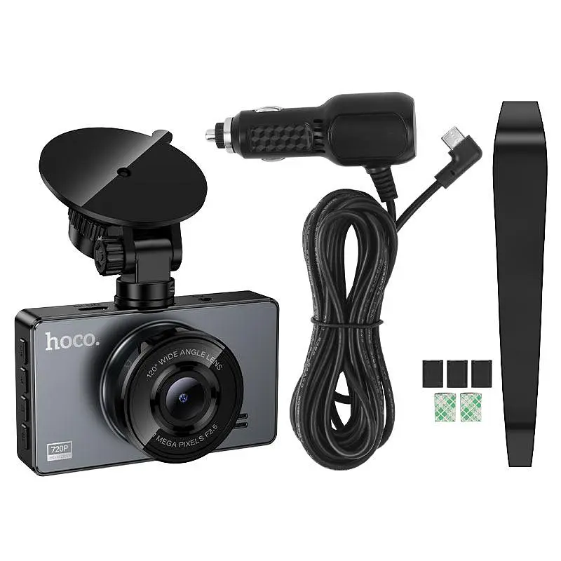 Відеореєстратор Hoco DV14 driving recorder 720P дисплей 3-дюйми сірий 6942007653961