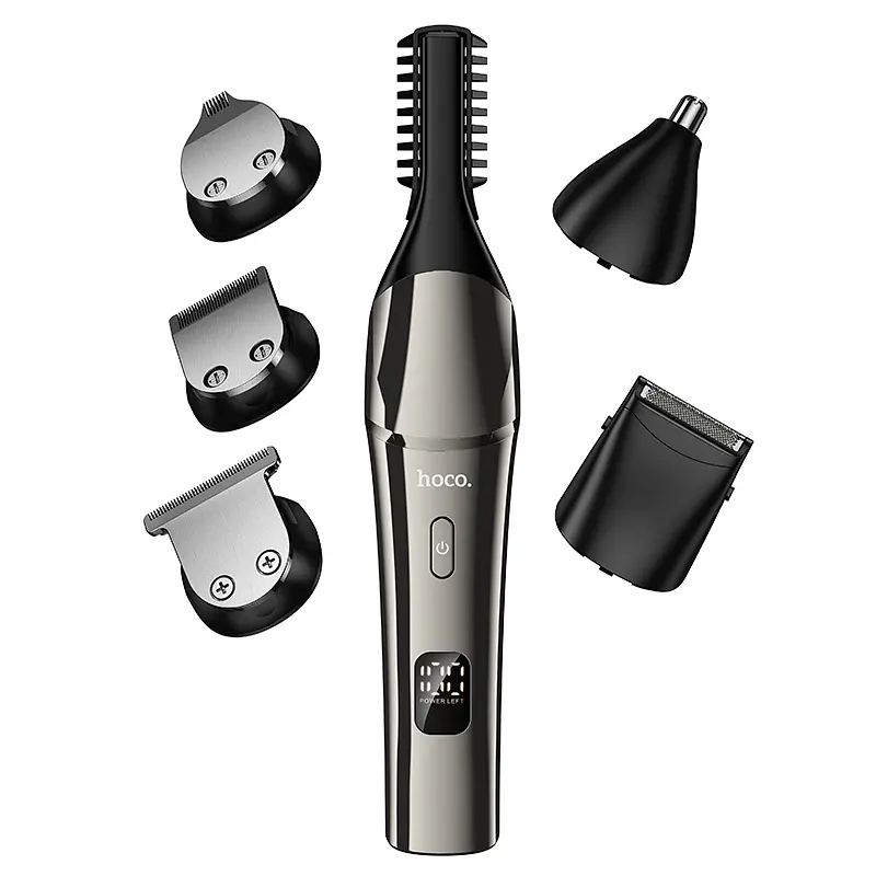 Машинка для стрижки HOCO HP26 600 mAh. IPX6. Multi-function electric clipper grooming set Metal Gray (6942007672771) - фото 3