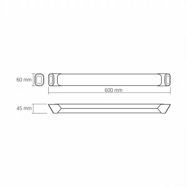LED светильник линейный VIDEX 36W 0.6М 5000K 220V черный - фото 9