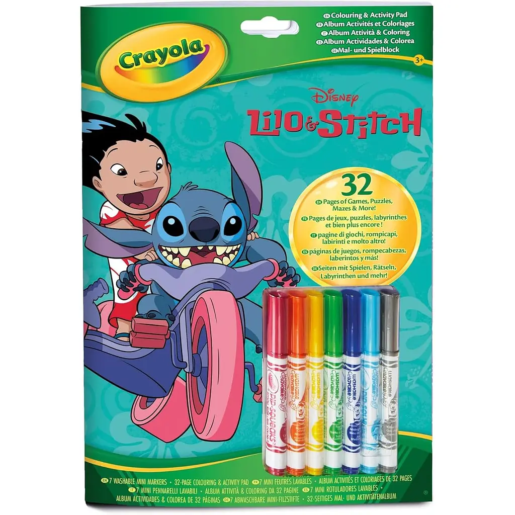 Раскраска Crayola Lilo & Stitch 32 страницы и 7 фломастеров - фото 2