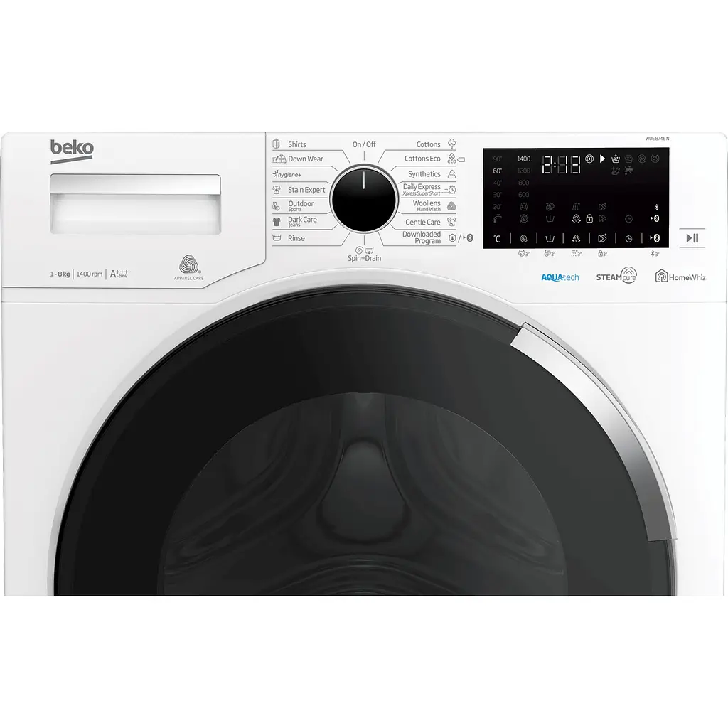 Пральна машина Beko з фронтальним завантаженням WUE8746N, білий (WUE8746N) - фото 4