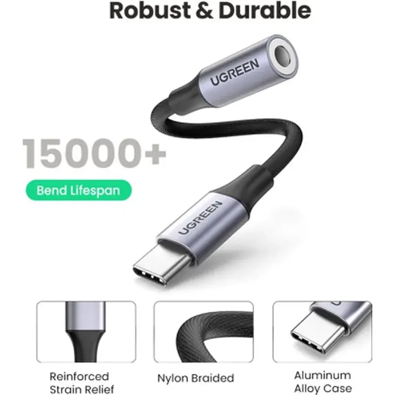 Перехідник USB-C to 3.5mm F 0.10m AV161 Ugreen (80154) - фото 4