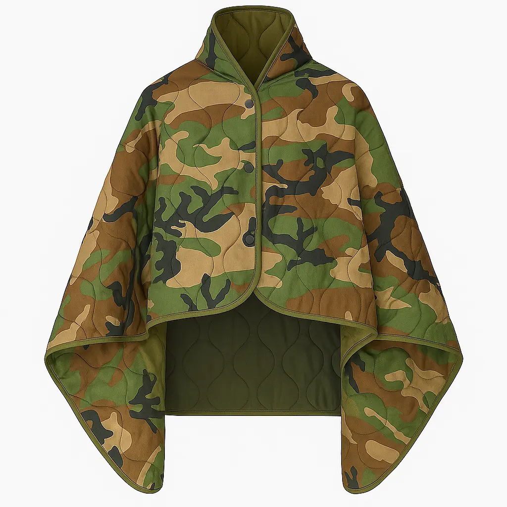 Кемпінгова ковдра з чохлом Patrol Camo 150×200 см KT7001008 з кнопками які дозволяють використовувати як пончо