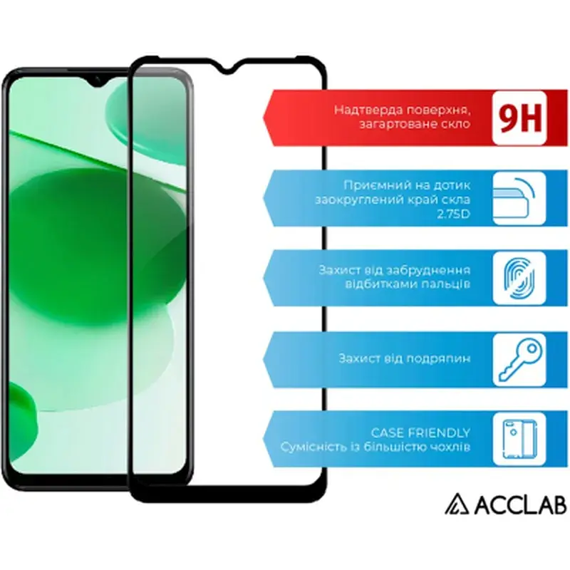 Скло захисне ACCLAB Full Glue Realme C35 (1283126531286) - фото 3
