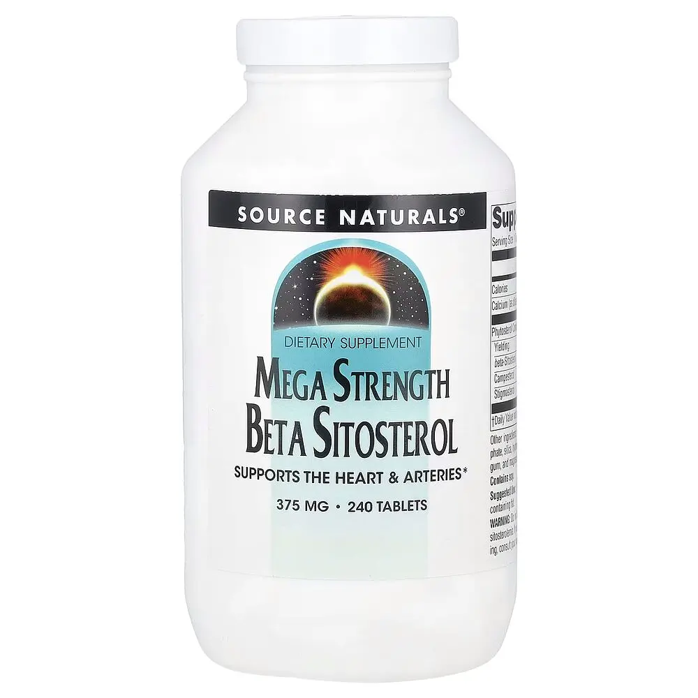 Фитостеролы Beta Sitosterol 375 mg Mega Strength, 240 капсул Source Naturals vit0004284 - фото 2