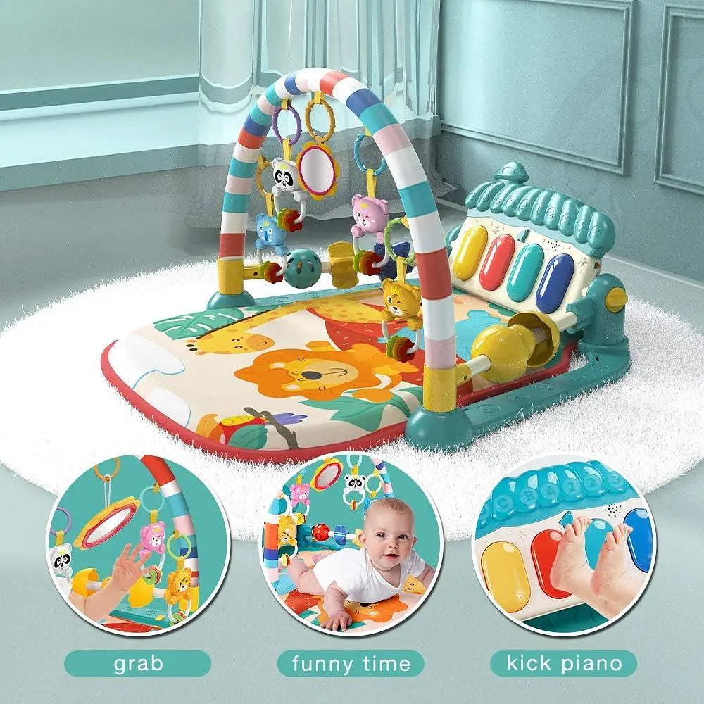 Музыкальный центр активности Baby Gyms Play Mats Kick&Play Piano Gym Tummy Time — Мягкий коврик для новорожденных - фото 5