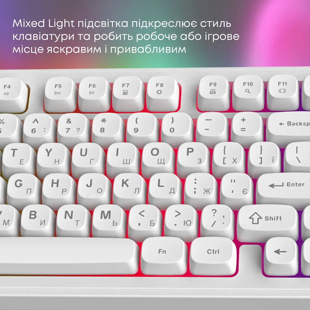 Клавіатура Ajazz AF98 USB UA White (AF98-W) - фото 10