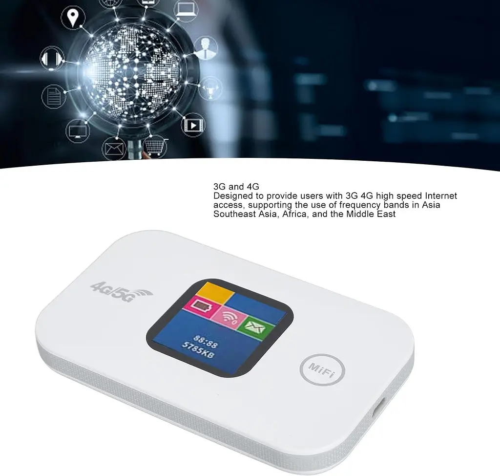Портативний Wi-Fi модем з екраном Mobile Router PH319-E LCD 2.4G, 4G роутер White (17963) - фото 5