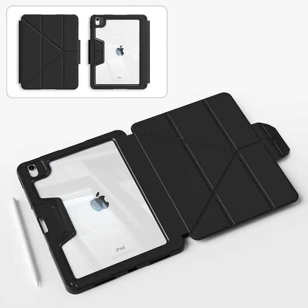 Чохол-книжка BeCover Rugged Origami Transparent з кріпленням Apple Pencil для Apple iPad Air (4/5) 2020/2022 10.9" Black (714967) - фото 3